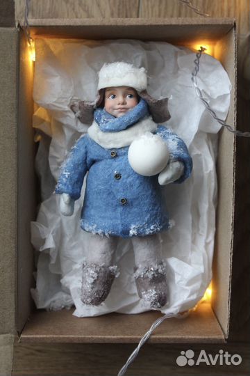 Ватная елочная игрушка Мальчик