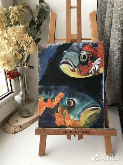 Картина маслом Рыбы