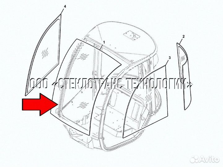 Стекло лобовое John Deere