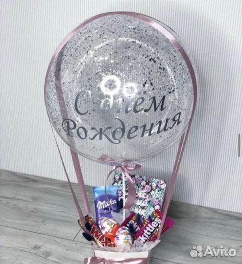 Коробка сюрприз с шарами,коробки с баблс