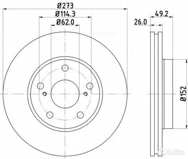 Nisshinbo ND1021K Диск тормозной перед