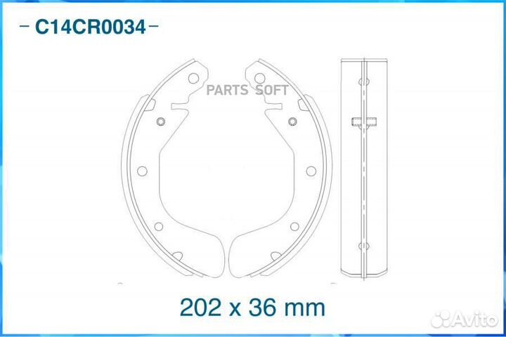 Cworks C14CR0034 Колодки тормозные задние барабанн