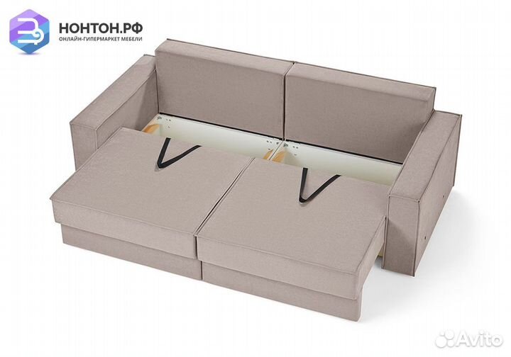 Диван еврокнижка двухместный Тревис бежевый