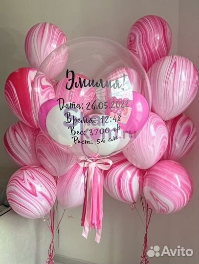 Гелиевые шары девочке на выписку