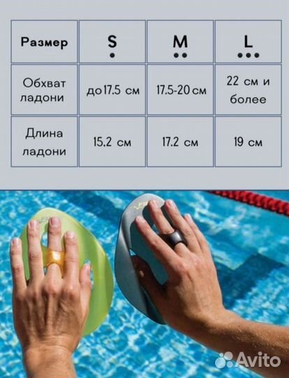 Лопатки для плавания Madwave, Finis