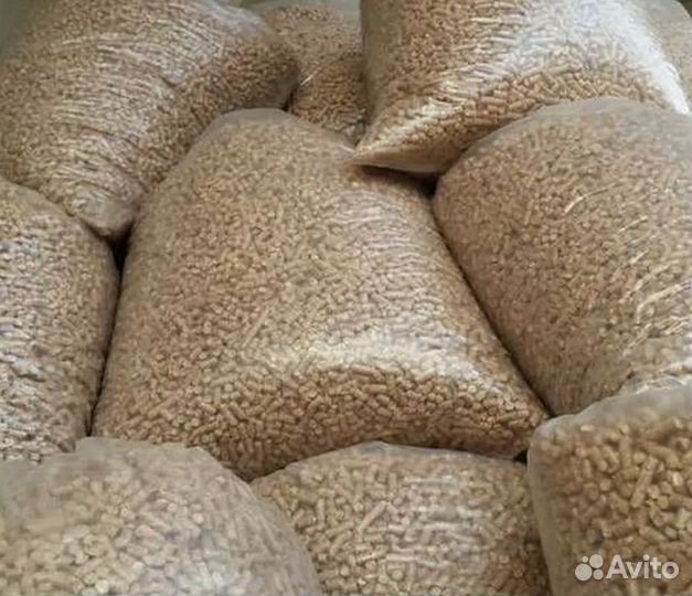 Пеллеты гранулы светлые 6 мм, мешок 15 кг