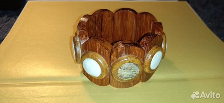 Браслет дерево перламутр