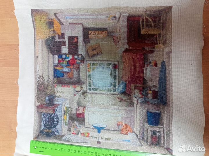 Картина вышитая 4 стороны