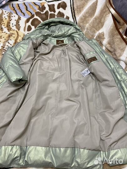 Пуховик из экокожи зимний