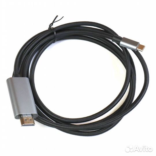 Кабель USB type-C на hdmi плетёный 4К60, 2 метра