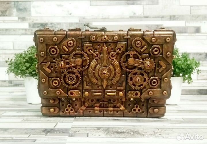 Шкатулка-купюрница в стиле стимпанк