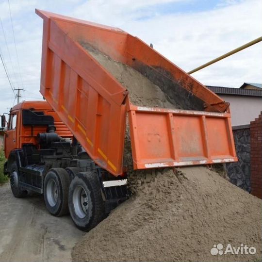 Доставка Песок,отсев,гравий, щебень, пгс от 1 т