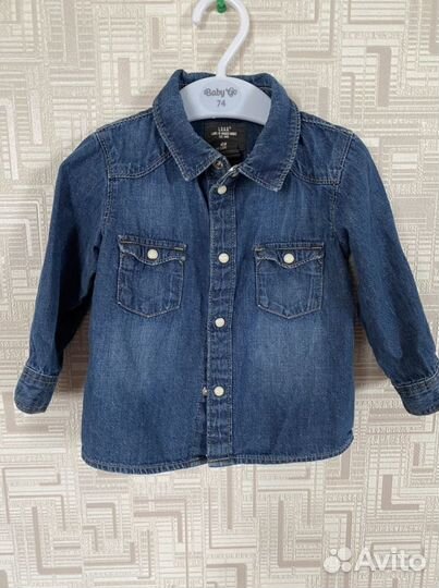 Джинсовая рубашка H&m 74