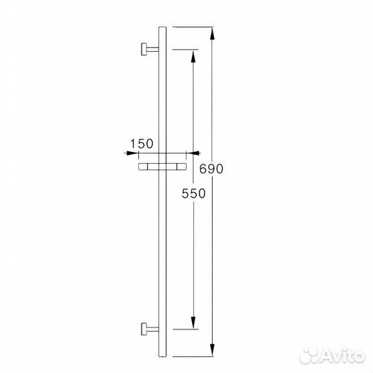 Стойка для душа поворотная Ganzer GZ8627, хром