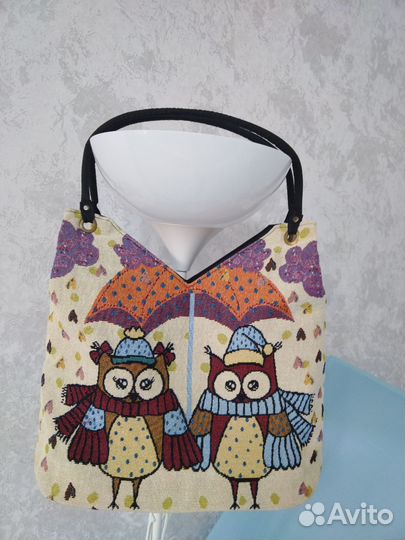 Сумка гобелен совушки
