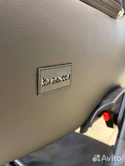 Коляска AIR 2в1 (bexa) черная кожа+серебряный