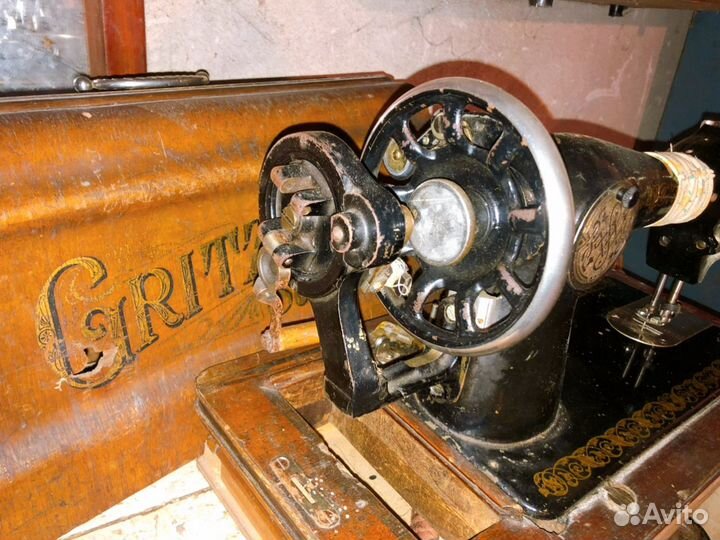 Старинная швейная машинка пмз, крышка gritzner sel