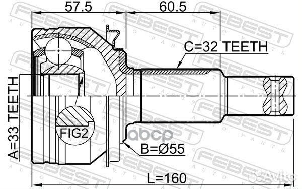 Шрус наружный LR (компл) febest 0210-L33 0210