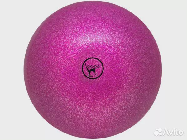 Мяч для х/г GO DO, 19см розовый с глиттером 00633