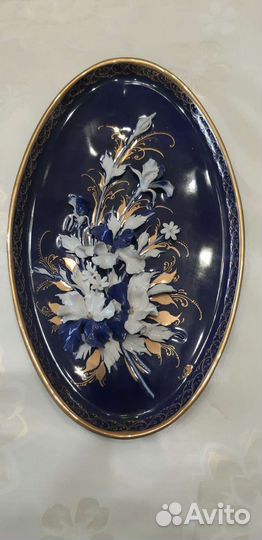 Ваза, конфетница и тарелка декоративная гжель