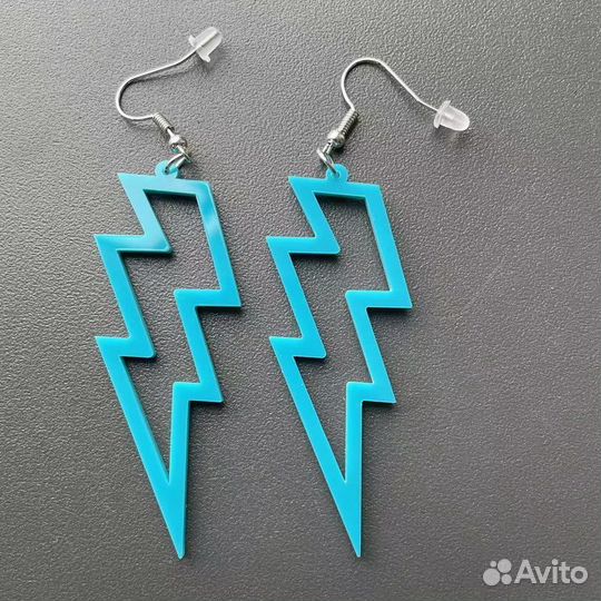 Серьги- молния контур в стиле 80-90х