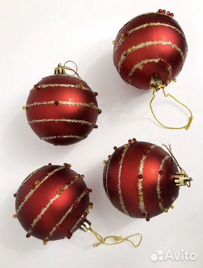Шары новогодние, набор 4 шт