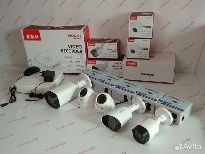 Комплект видеонаблюдения 4Мп Dahua 5 камер zoom