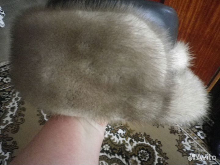 Шапка мужская кожа -норка