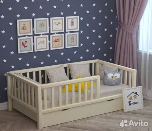 Кроватка для малыша сингл берёза с бортиком