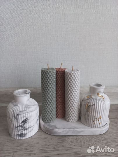 Набор из гипса+свечи