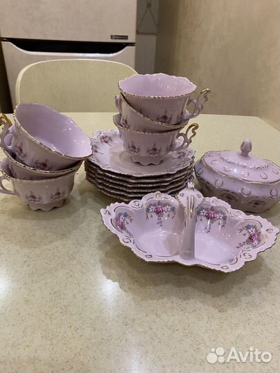 Продаю чайный сервиз розового фарфора (Чехия)