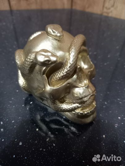 Золотой Череп Декор для дома и офиса