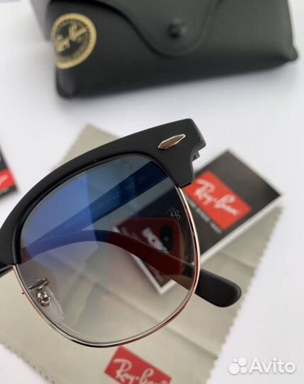 Очки ray ban clubmaster голубые