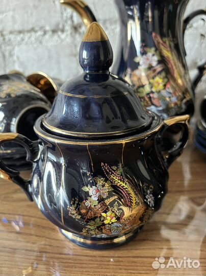 Сервиз кофейный кобальт золото