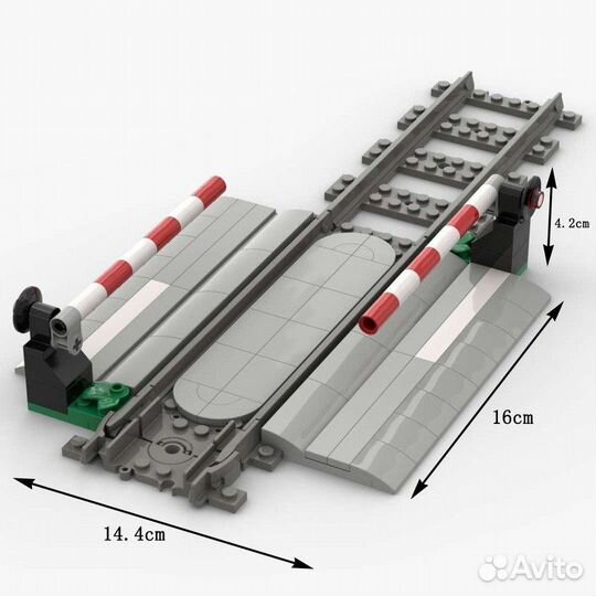 Lego Trains Железнодорожный переезд с шлагбаумом