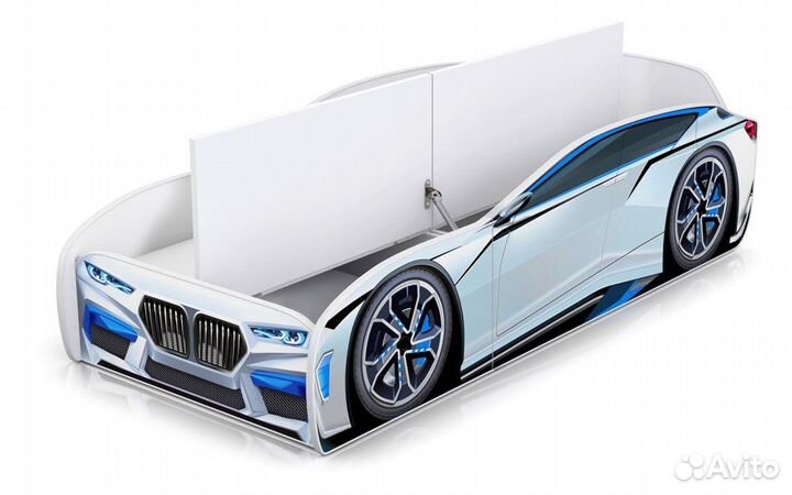 Кровать-машина Little Kiddy белая