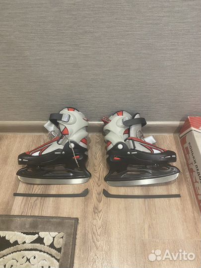Детские ледовые коньки раздвижные размер 30-33