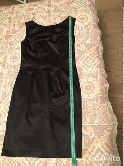 Платье черное атласное 44 размер