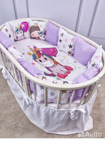 Комплект бортиков в кроватку и одеяло