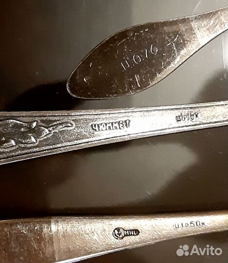 Мельхиоровые чайные ложки СССР 14