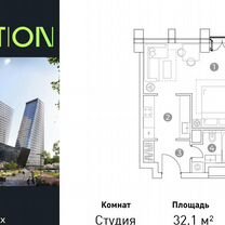 Апартаменты-студия, 32,1 м², 7/28 эт.