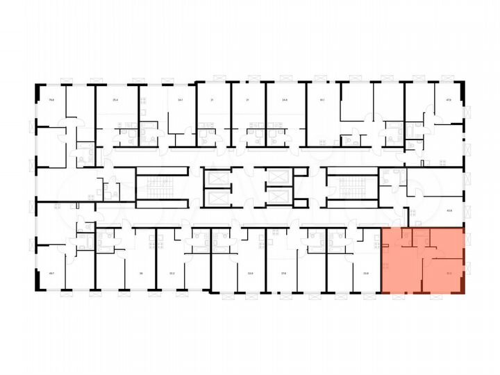 2-к. квартира, 51,2 м², 21/24 эт.