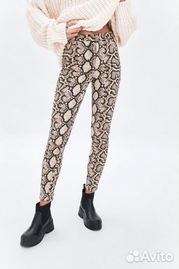 Zara, оригинал, стильные брюки, питон