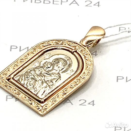 Золотая подвеска ладанка “Богородица ”