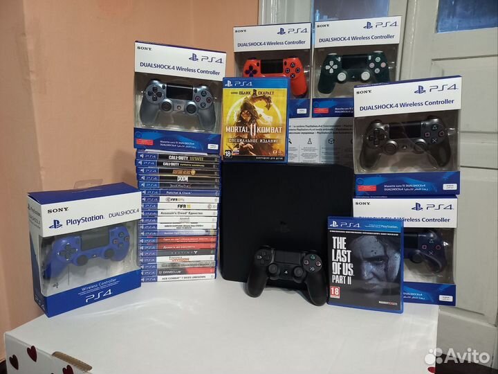 Ps4 Slim 500GB + 100 игр