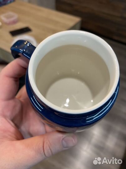 Кружка с крышкой керамическая