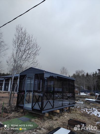 Беседка экслюзив зкаленое стекло