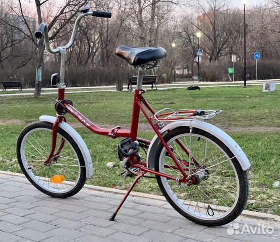 Складной красный велосипед Аист 20 дюймов