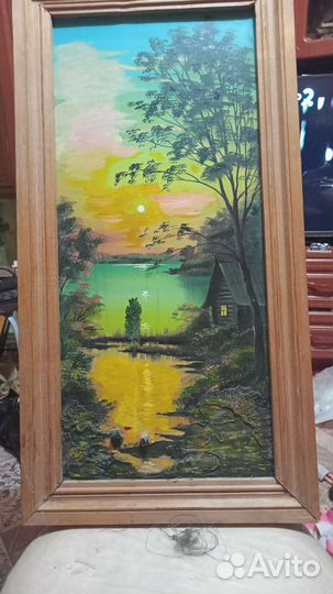 Картина маслом СССР винтаж,Пейзаж