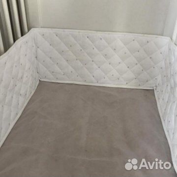 Бортики в кроваку мягкие IKEA LEN лен, цвет белый